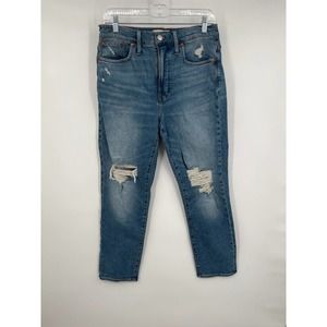 Madewell The Perfect vintage jeans high rise destressed light wash  29